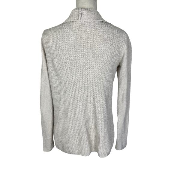 Barefoot Dreams Cozy Chic Lite Waffle Knit Cardigan Sweater Oatmeal Size Small - Picture 3 of 6
